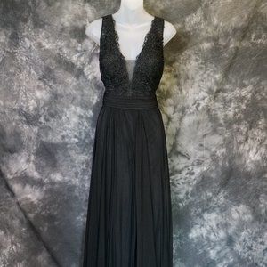 Size 14 Black Lace & Chiffon Evening Gown